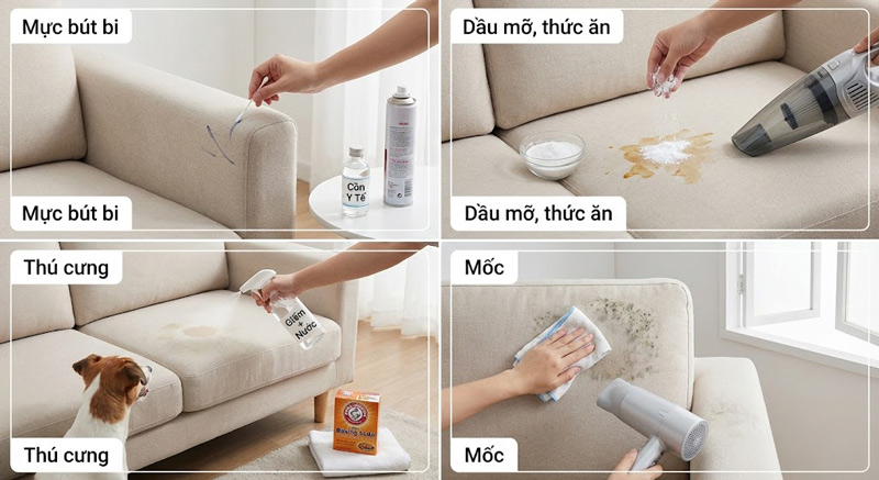 sofa bẩn cần vệ sinh