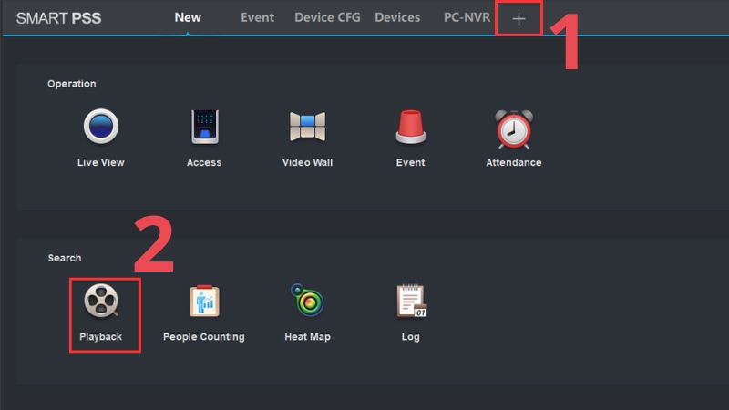 Bấm dấu + > Chọn Playback