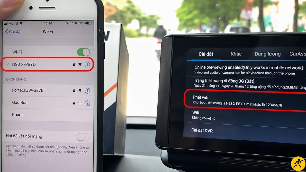 Vào cài đặt WiFi trên iPhone hoặc điện thoại và kết nối với WiFi của camera Vào cài đặt WiFi trên iPhone hoặc điện thoại và kết nối với WiFi của camera