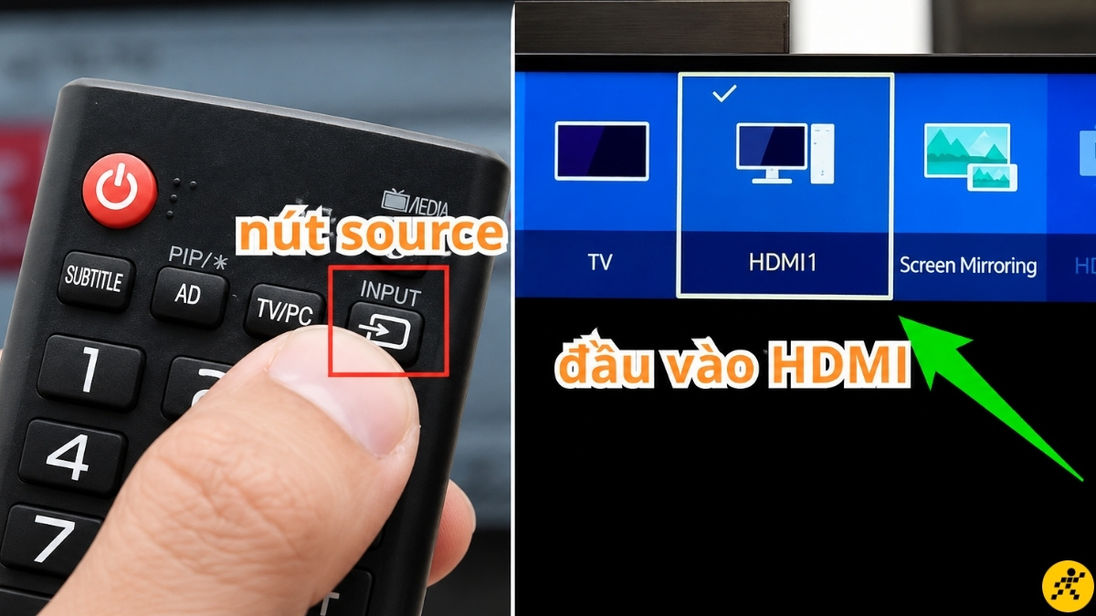 Cắm cáp tương thích từ cổng HDMI Output của camera sang tivi rồi chọn đúng nguồn vào Cắm cáp tương thích từ cổng HDMI Output của camera sang tivi rồi chọn đúng nguồn vào
