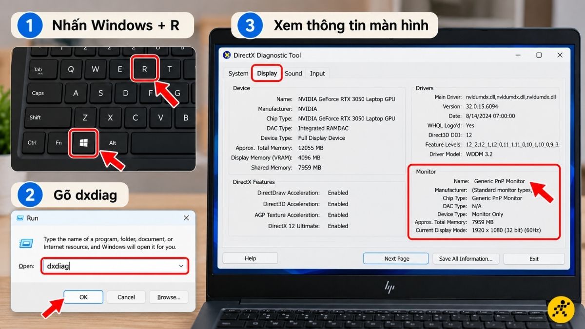D&ugrave;ng lệnh dxdiag