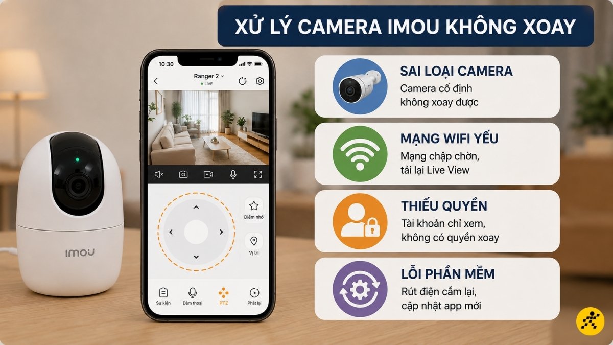 Xử l&yacute; nhanh khi camera Imou kh&ocirc;ng xoay được