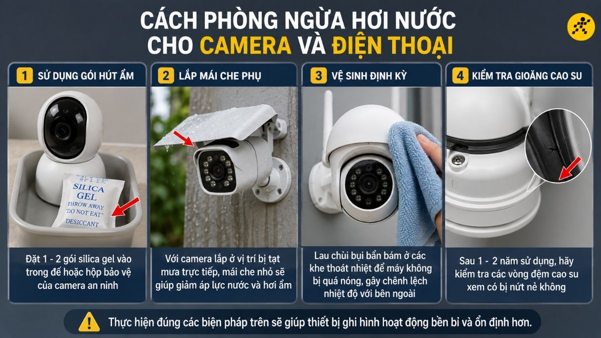 C&aacute;ch ph&ograve;ng ngừa hơi nước cho camera v&agrave; điện thoại