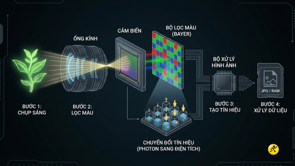 Nguyên lý hoạt động của cảm biến máy ảnh Nguyên lý hoạt động của cảm biến máy ảnh
