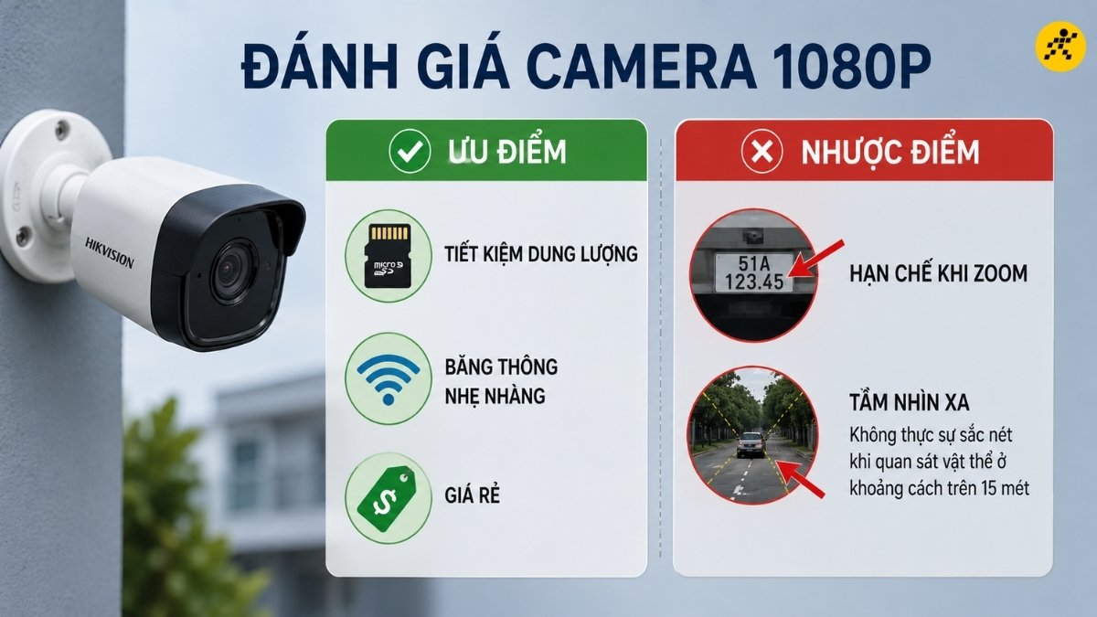 Đ&aacute;nh gi&aacute; ưu, nhược điểm của camera 1080p