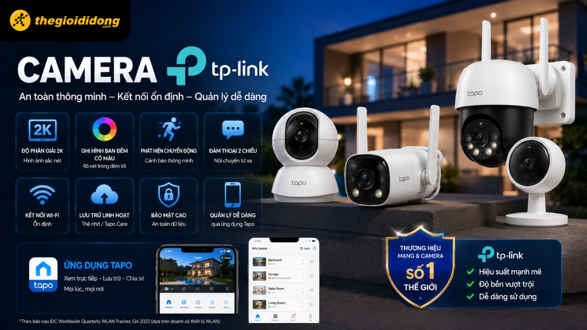 Camera TP-Link là tập đoàn số 1 thế giới về thiết bị mạng (Router, Wi-Fi)