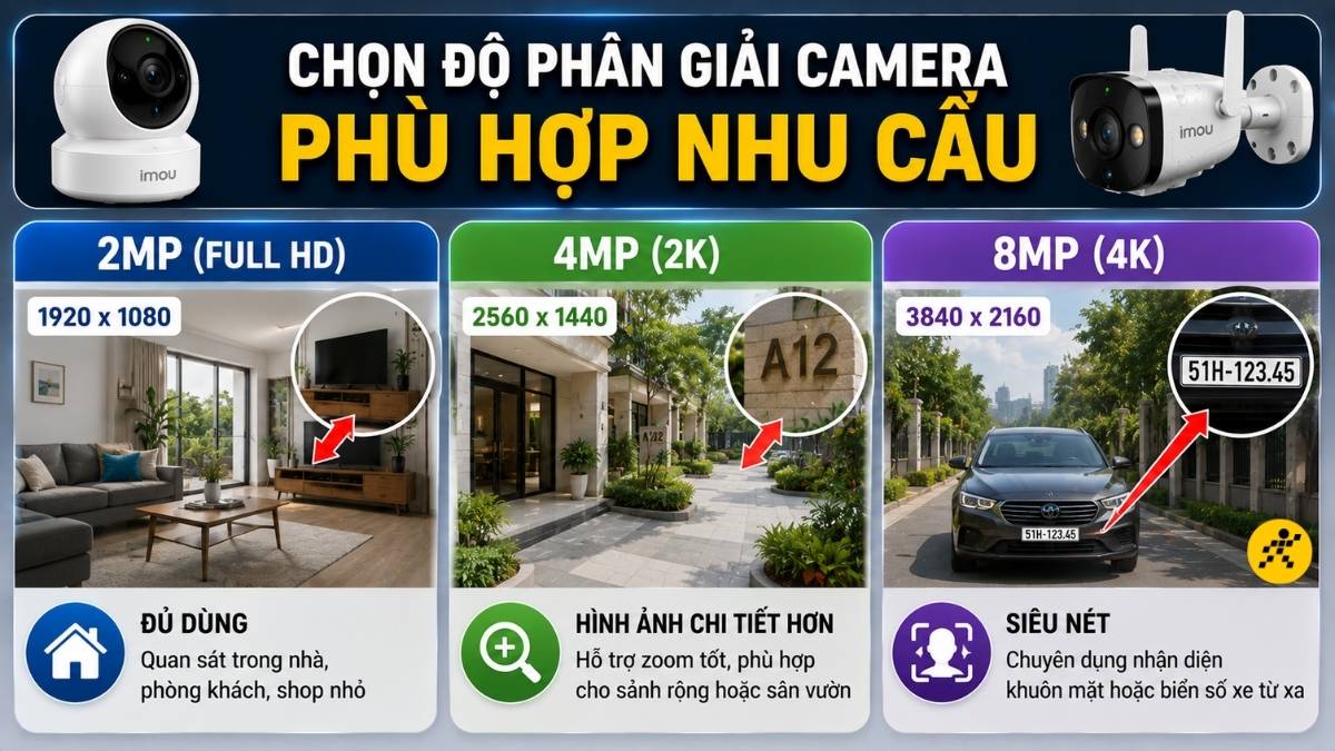 So s&aacute;nh camera 2MP với camera 4MP, 8MP
