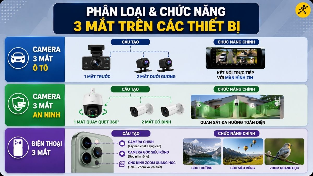 Ứng dụng phổ biến của hệ thống camera 3 mắt  
