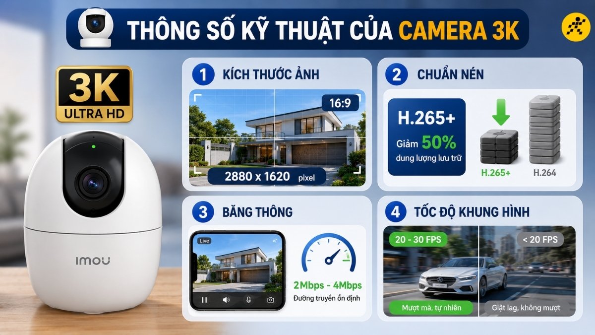 Th&ocirc;ng số kỹ thuật của camera 3K