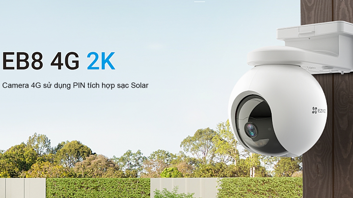 Camera IP ngoài trời 360 Độ Ezviz 4G năng lượng mặt trời EB8