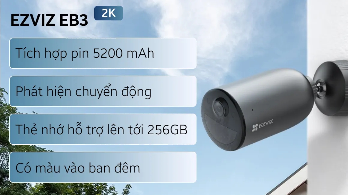Camera IP ngoài trời Ezviz AOV 4G năng lượng mặt trời EB3