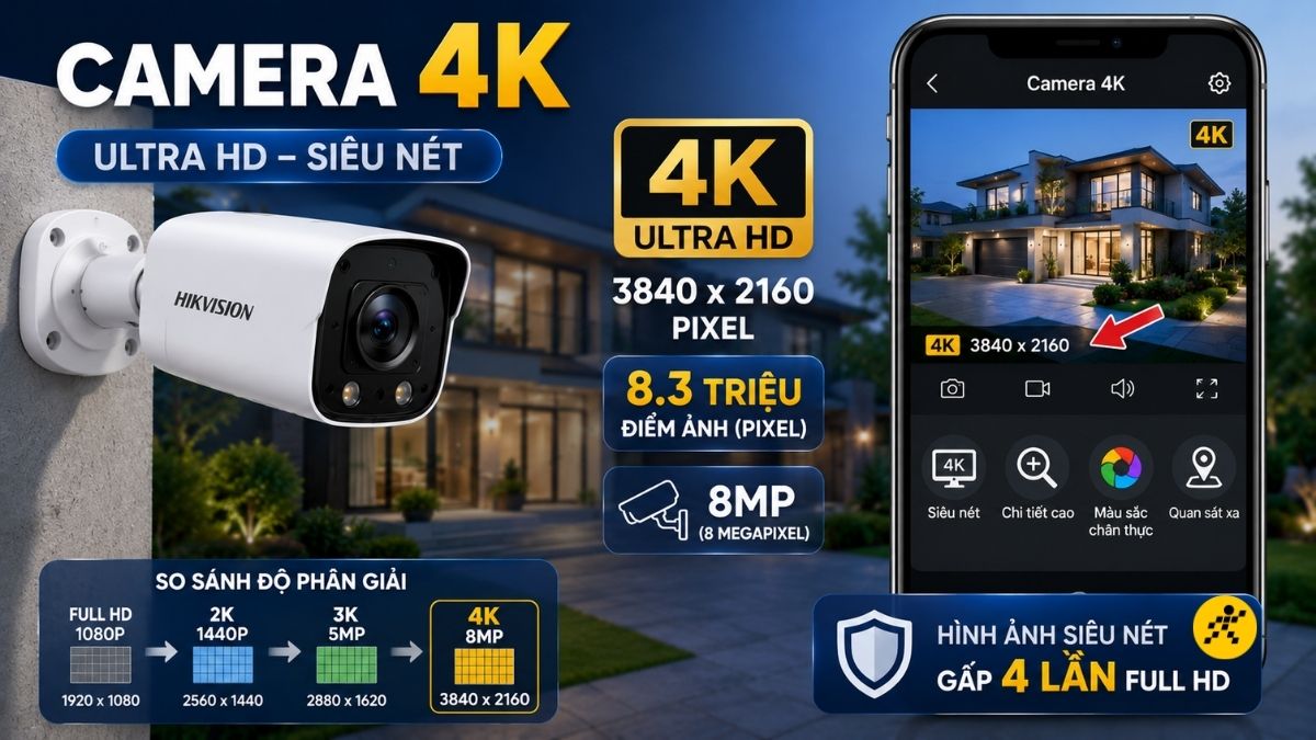 Camera 4K (hay c&ograve;n gọi l&agrave; camera Ultra HD)