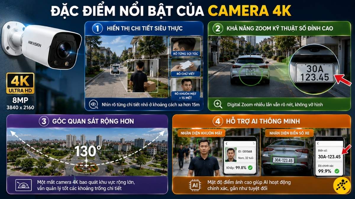 Đặc điểm nổi bật của d&ograve;ng camera 4K