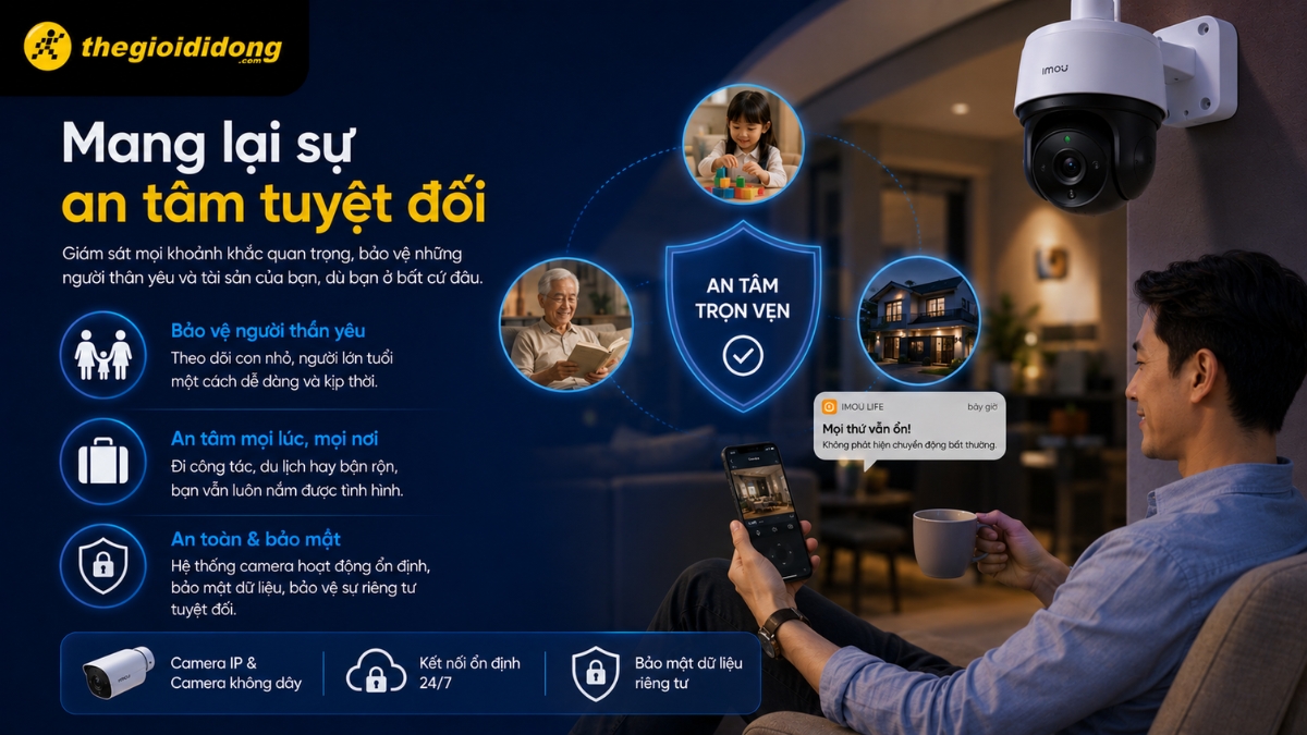 Camera mang lại sự an tâm tuyệt đối