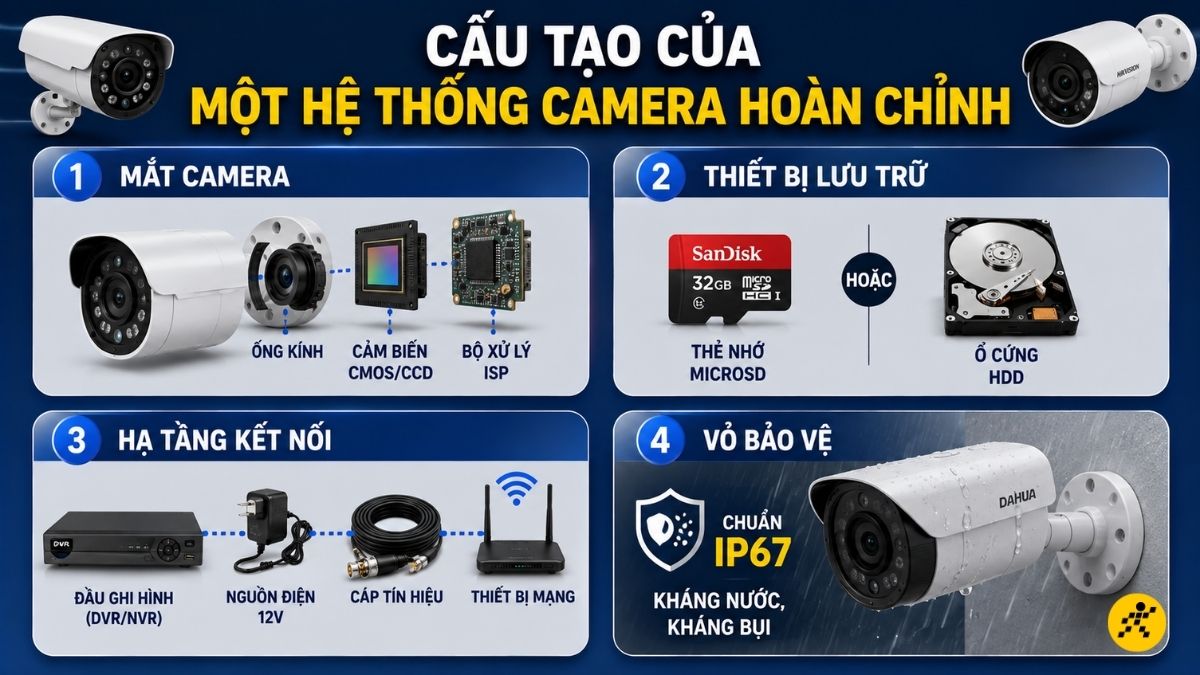 Cấu tạo của một hệ thống camera ho&agrave;n chỉnh