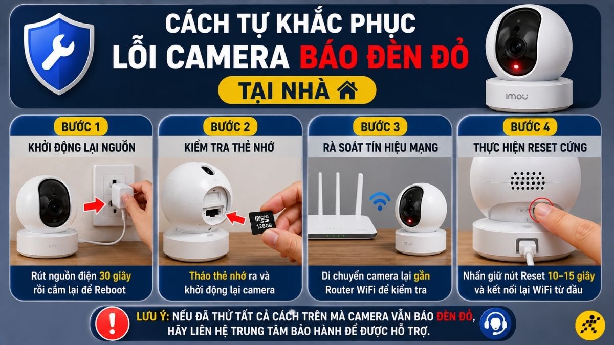 C&aacute;ch tự khắc phục lỗi camera b&aacute;o đ&egrave;n đỏ tại nh&agrave;