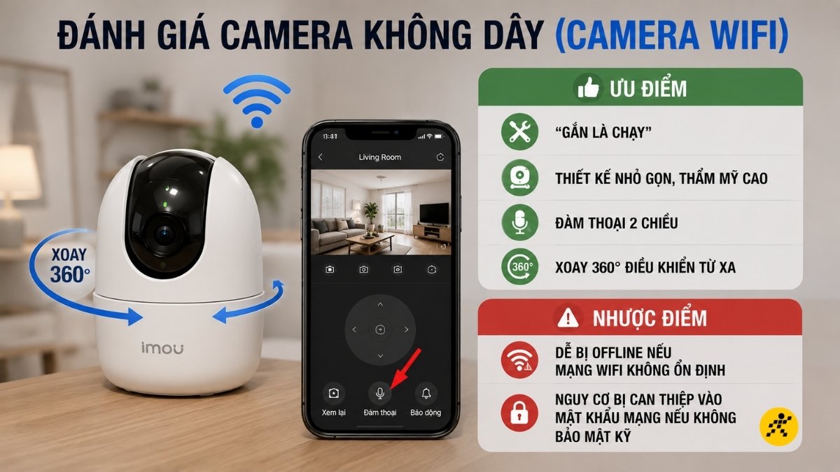 Đ&aacute;nh gi&aacute; camera kh&ocirc;ng d&acirc;y (camera WiFi)