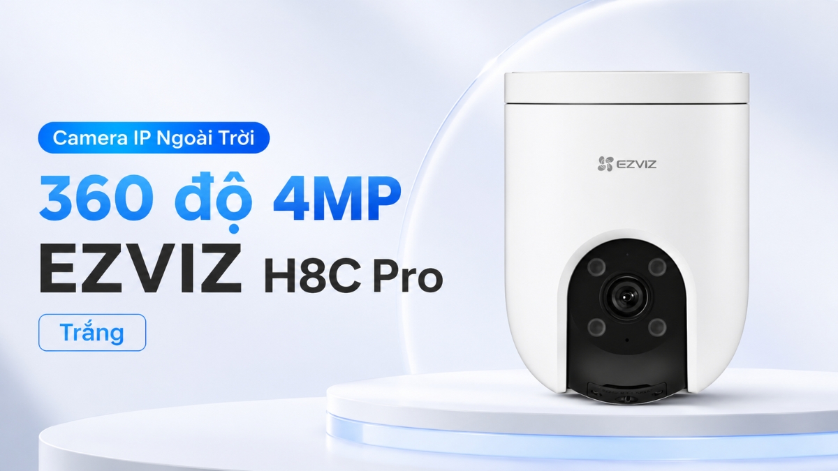 Camera IP Ngoài Trời 360 độ 4MP EZVIZ H8C Pro Trắng
