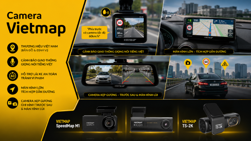 Các dòng sản phẩm camera hành trình Vietmap chính hãng