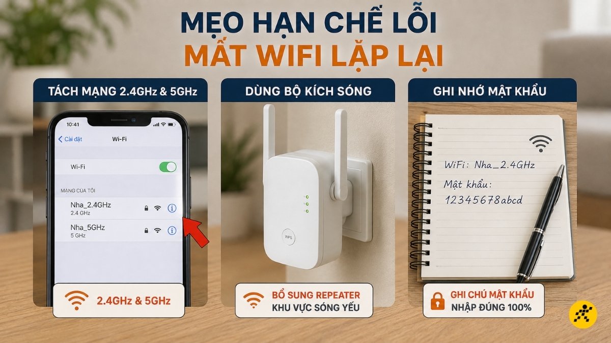 Mẹo hạn chế lỗi mất WiFi lặp lại