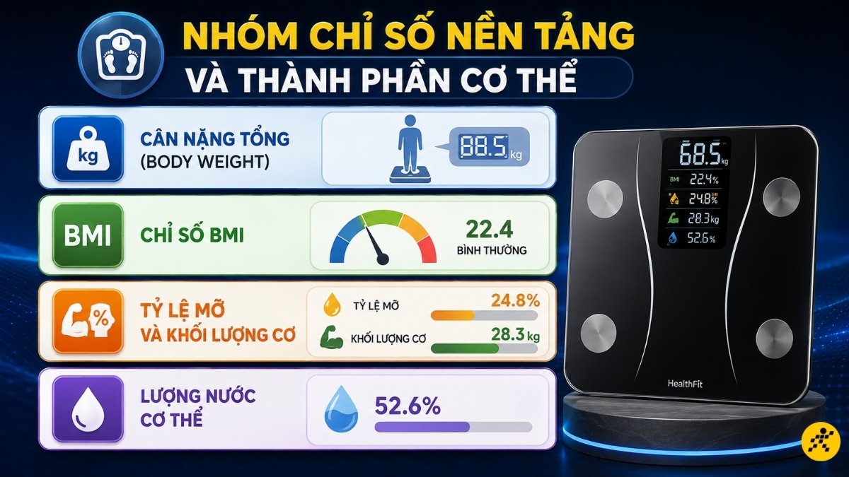 Nhóm chỉ số nền tảng và thành phần cơ thể Nhóm chỉ số nền tảng và thành phần cơ thể