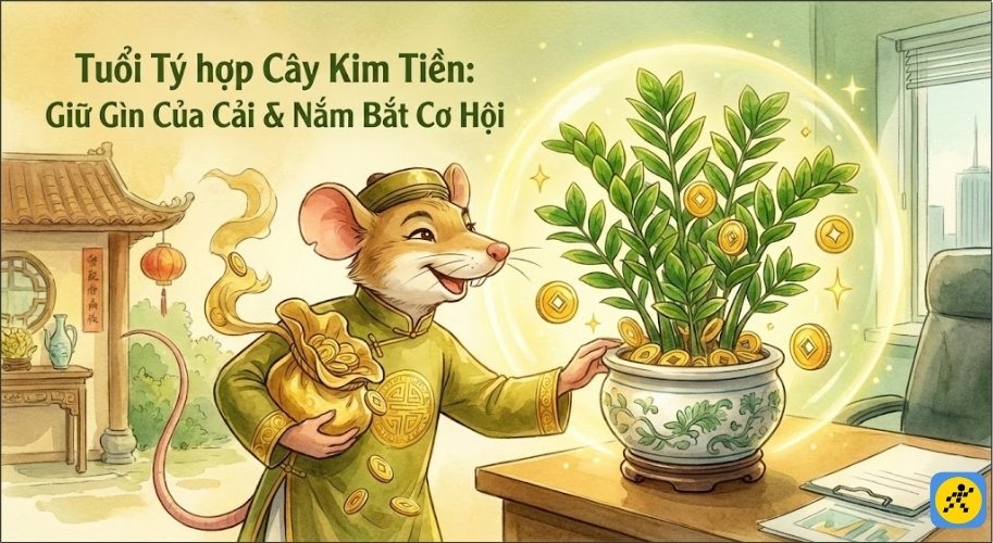 Trong 12 con giáp, Tuổi Tý được xem là hợp nhất với cây Kim Tiền