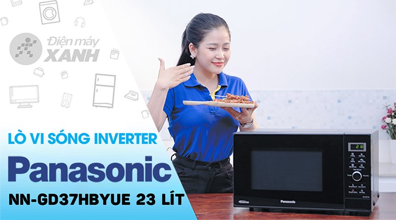 Lò vi sóng có nướng Panasonic NN-GD37HBYUE 23 lít sở hữu thiết kế nhỏ gọn, công nghệ inverter hiện đại và công suất mạnh mẽ giúp nấu ăn nhanh, tiết kiệm điện