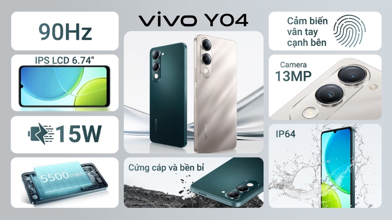 Điện thoại vivo Y04 được trang bị chip Unisoc T7225 Điện thoại vivo Y04 được trang bị chip Unisoc T7225