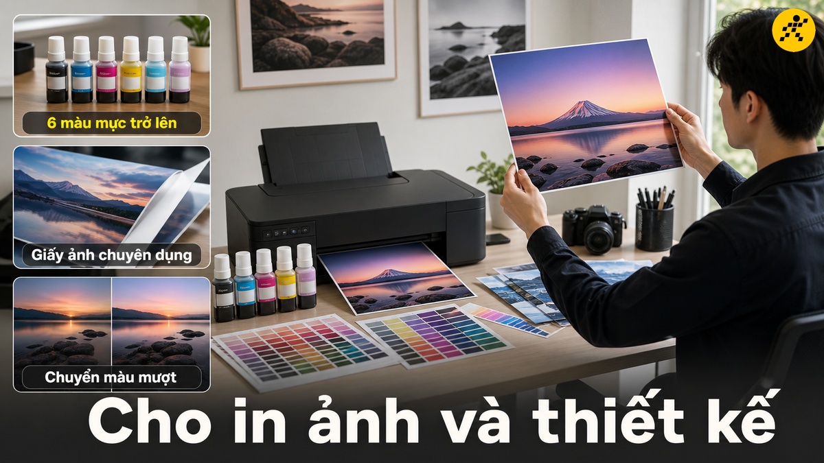 Chọn cho in ảnh và thiết kế Máy in phun màu 6 màu mực in ảnh trên giấy ảnh chuyên dụng với vùng chuyển màu mượt
