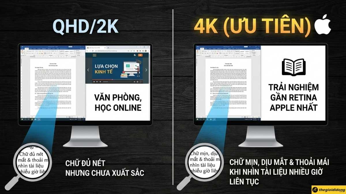 Sự kh&aacute;c biệt giữa 2K v&agrave; 4K