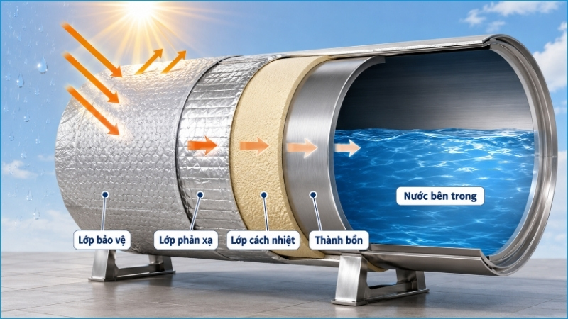 Bạt cách nhiệt tạo thêm lớp cản giữa ánh nắng và thành bồn nước Bạt cách nhiệt tạo thêm lớp cản giữa ánh nắng và thành bồn nước