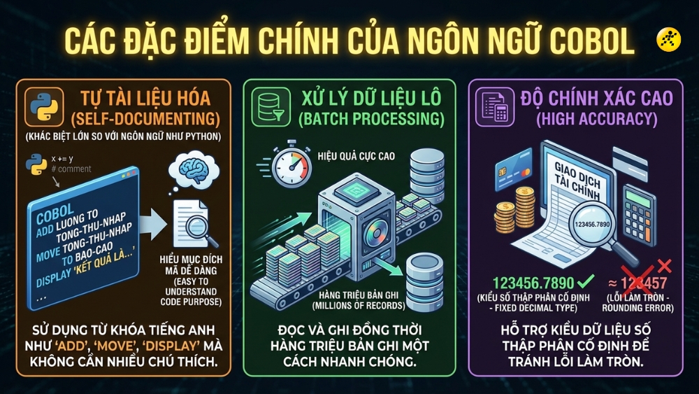 Đặc điểm nổi bật của ng&ocirc;n ngữ COBOL