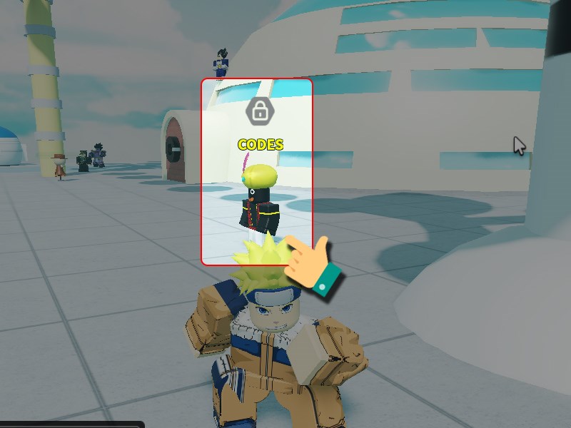 Tìm và di chuyển đến vị trí NPC Codes trong game để đổi thưởng Tìm và di chuyển đến vị trí NPC Codes trong game để đổi thưởng