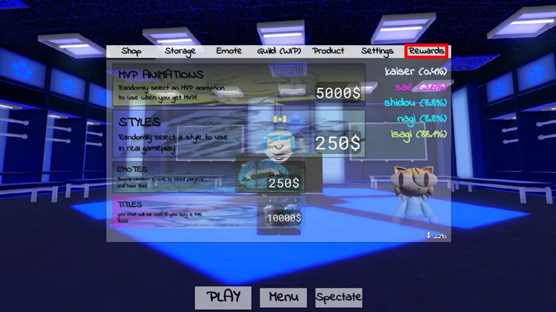 Bước 2: Nhấn Menu chọn mục Rewards