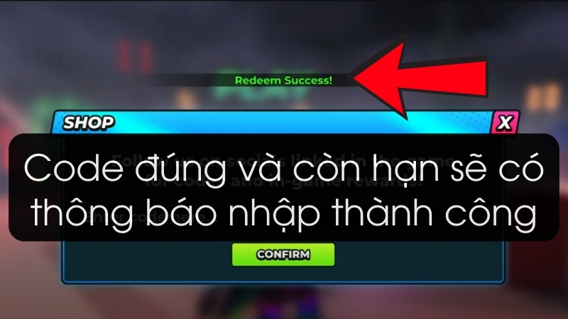 Thông báo nhận thưởng thành công