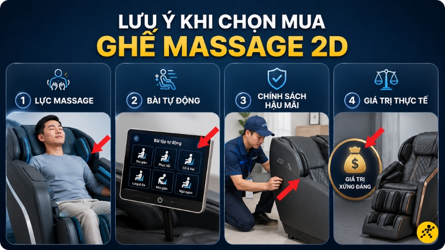 Lưu ý khi chọn mua ghế massage 2D