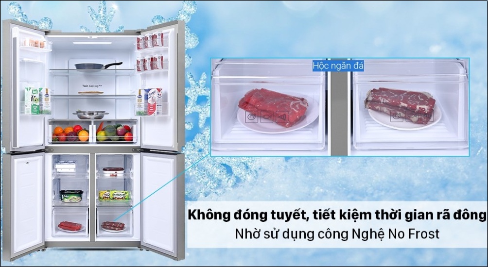 Công nghệ No Frost có khả năng ngăn ngừa sự hình thành tuyết và băng đá bên trong tủ hoặc trên bề mặt thực phẩm