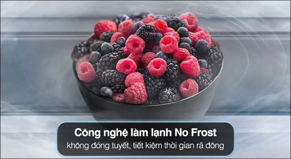 Công nghệ No Frost giúp bảo quản thực phẩm lâu dài mà không bị đông đá hay dính vào nhau