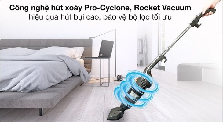 Hiệu quả lọc bụi mịn cao hơn so với các dòng máy hút bụi sử dụng túi lọc vải truyền thống