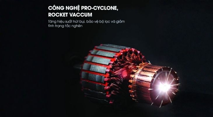 Cơ chế hoạt động của Rocket Vacuum tập trung vào việc tạo ra một luồng khí xoáy tốc độ cao 