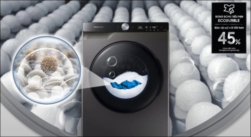 Supor Speed kết hợp cùng công nghệ Ecobubble tạo bọt xà phòng siêu mịn thẩm thấu sâu vào từng sợi vải