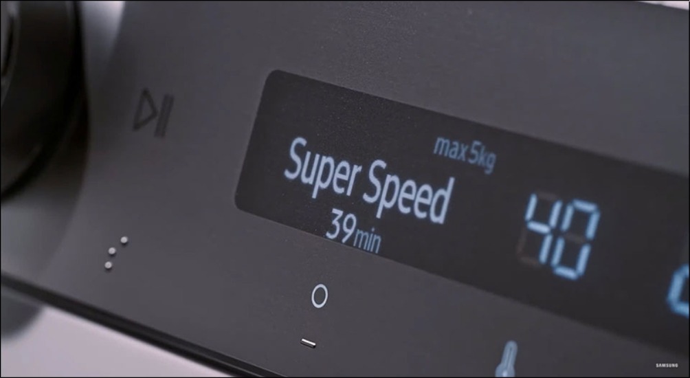 Super Speed giúp rút ngắn thời gian giặt xuống còn khoảng 39 phút, qua đó tiết kiệm điện, nước và năng lượng tiêu thụ