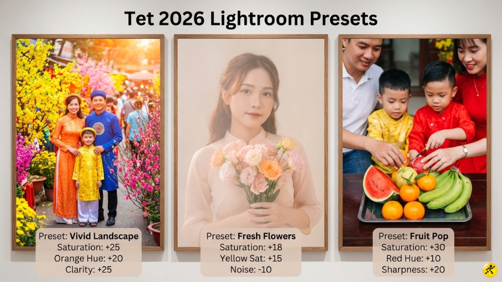 Preset cho Hoa Mai, Hoa Đ&agrave;o & Ngũ Quả