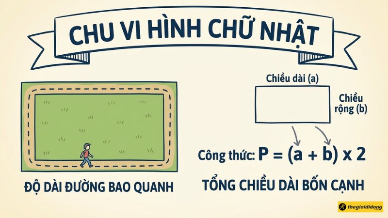 Chu vi h&igrave;nh chữ nhật