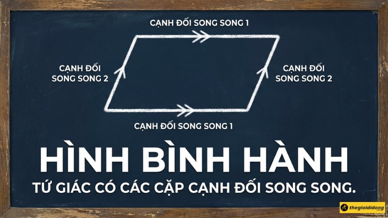H&igrave;nh b&igrave;nh h&agrave;nh l&agrave; tứ gi&aacute;c c&oacute; c&aacute;c cặp cạnh đối song song