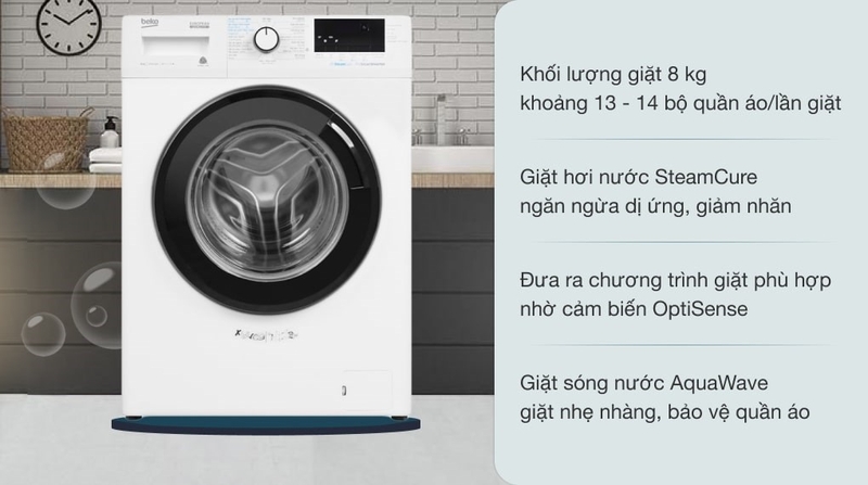Máy giặt sấy Beko Inverter sấy WDB10641S là giải pháp 2 trong 1 với Aquawave và sấy tiện lợi, bảo vệ vải và giúp quần áo khô nhanh chóng