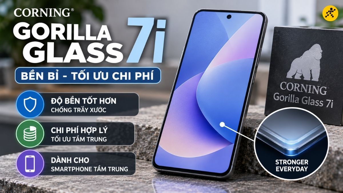 Corning Gorilla Glass 7i l&agrave; lớp k&iacute;nh bảo vệ m&agrave;n h&igrave;nh thế hệ mới