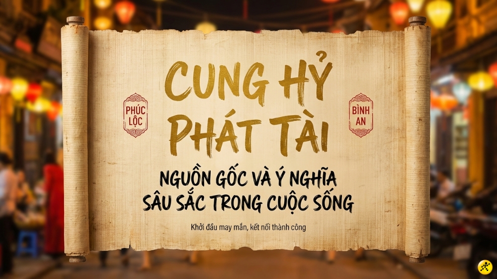 Cung hỷ ph&aacute;t t&agrave;i c&oacute; nghĩa l&agrave; "Ch&uacute;c mừng bạn đ&atilde; ph&aacute;t đạt v&agrave; gi&agrave;u c&oacute;"