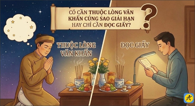 Không cần thuộc lòng văn khấn cúng sao giải hạn mà có thể đọc từ giấy vì điều quan trọng nhất là lòng thành tâm