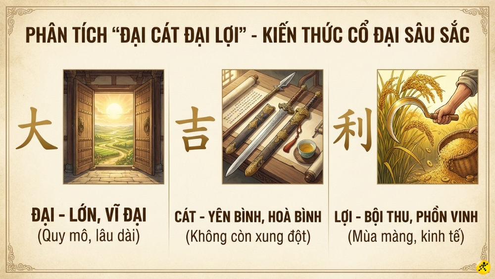 Ph&acirc;n t&iacute;ch chiết tự chữ Đại C&aacute;t Đại Lợi